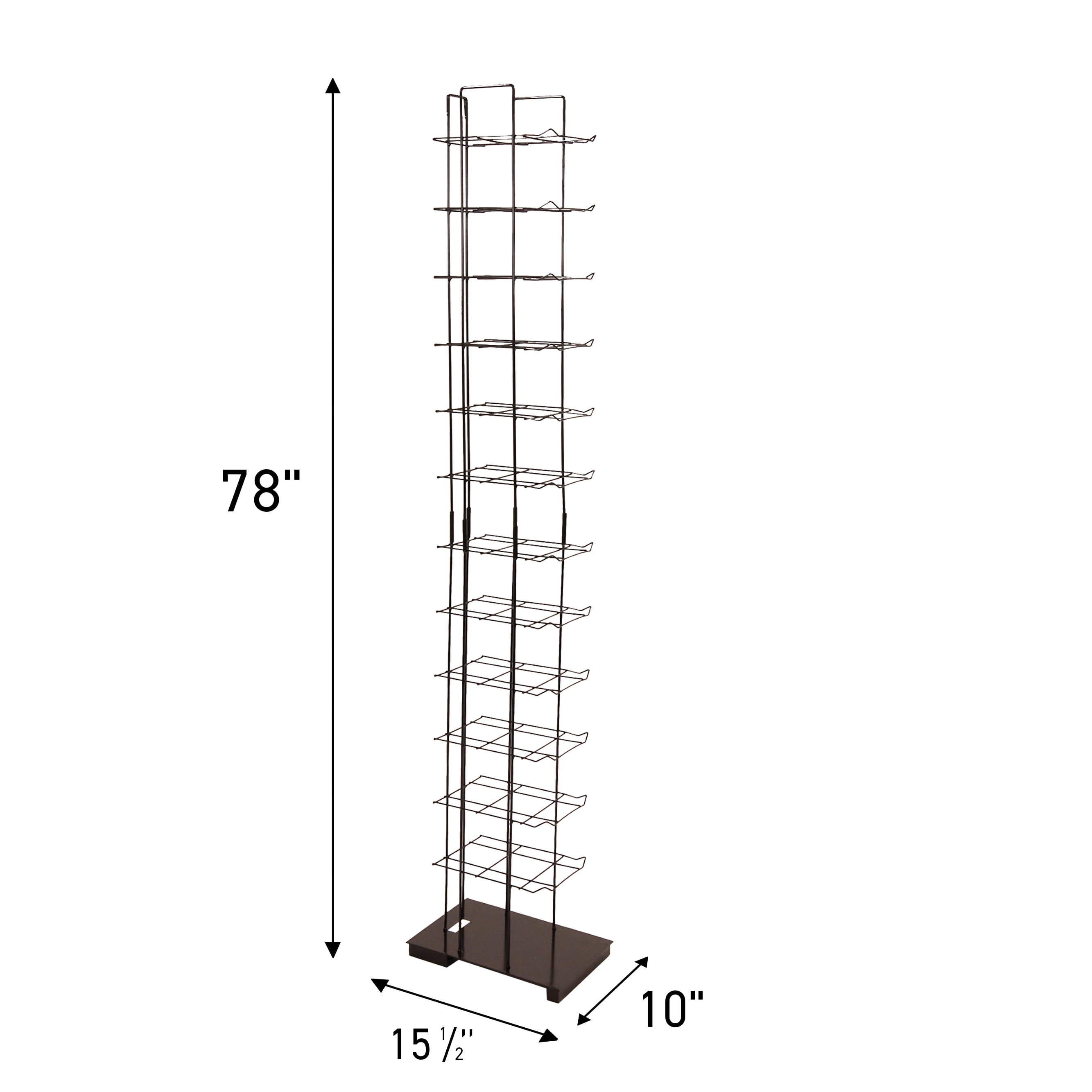 SSWBasics Black Floor Standing Ball Cap Rack and Hat Display Rack