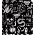 thumbnail image 3 of Halloween Spooky Shower Curtain Black Alchemy Magic World Witch Pumpkin Witchcraft Horror Skull Spooky Ghosts Watercolor Boho for Girls Boys Bathroom Curtain Set 72"WX72"H with Hook, 3 of 4