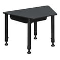 thumbnail image 4 of Regency 36 x 23 x 19 in Trapezoid Height Adjustable Kids Learning School Desk with Book Storage- Grey, 4 of 6