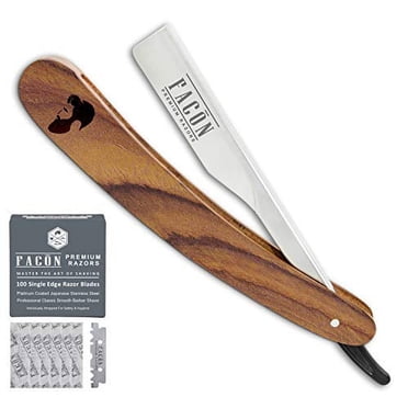 Facón Professional Straight Edge Barber Razor with 100 Blades - Salon ...