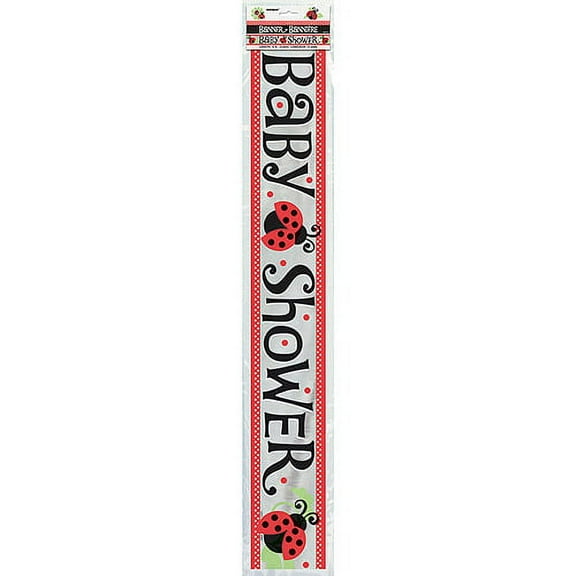 12' Ladybug Party Baby Shower Foil Banner