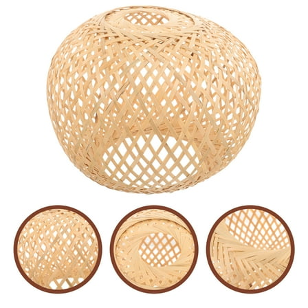 ibasenice Beige Woven Bamboo Pendant Light Lamp Shade for Home Decorative Use