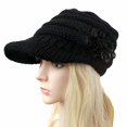 thumbnail image 4 of Bonnet Tricoté Chaud d'Hiver pour Femmes avec Visière, 4 of 4
