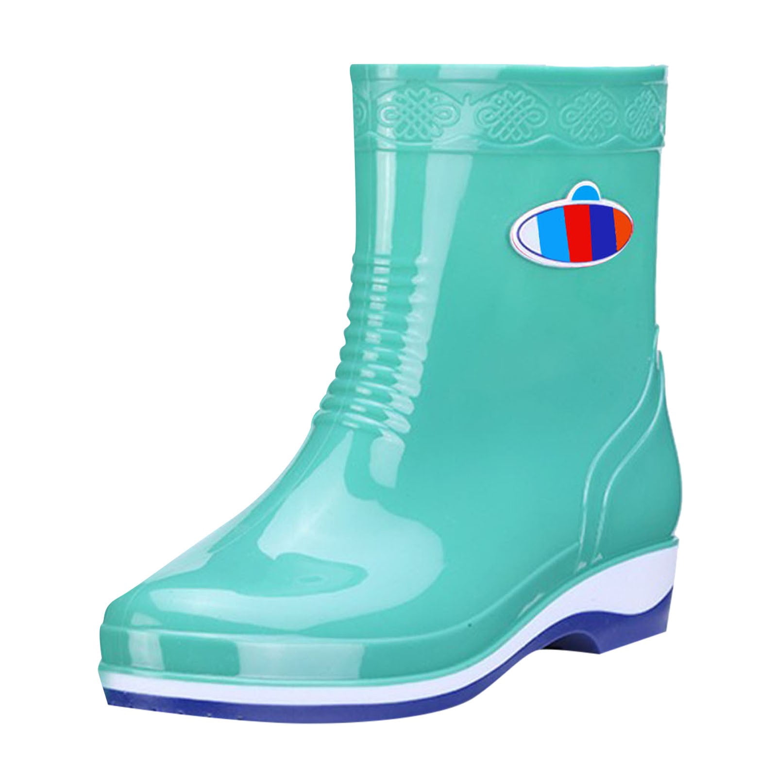 IUJSOY Ankle Rain Boots for Women Short Boots Elastic Slip on Lightweight Comfortable Garden Outdoor Shoes