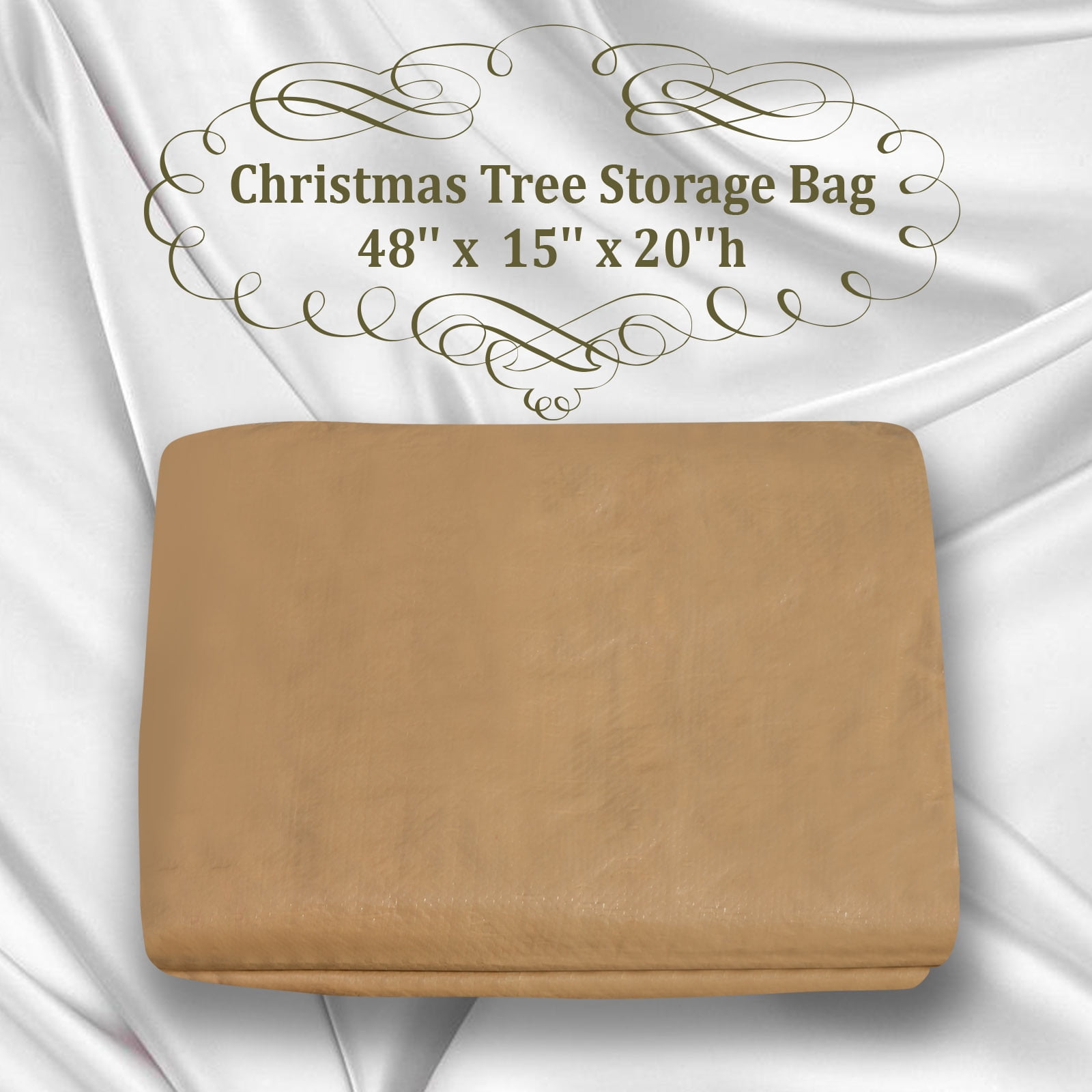 Sunny Xmas Tree Storage Container Artificial Christmas Tree Storage Bag for up to 8 ft Tree (Tan)