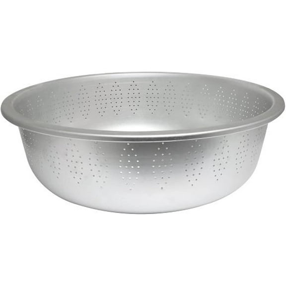 TrueCraftware- 28 qt. Aluminum Colander 17-1/2" x 5" with tapered edge- Kitchen Strainer Sieve Wash Vegetables and Fruits Spaghetti Noodles Salads Drain Cooked Pasta Home Kitchen Essential