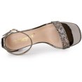 thumbnail image 4 of Sandalias Tacón Grueso Allegra K Correa Tobillo Purpurina Gunmetal US 6, 4 of 6