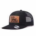 thumbnail image 2 of Vergiac Tiger In Floral Graphic Leather Patch Trucker Hat, Men Adjustable Breathable Mesh Baseball Cap for Outdoor Travel Daily Casual Outfits, 2 of 6