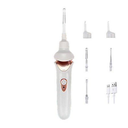 Safety Health Care Product Curette Soft Removal Vacuum Electric Ear Pick Ear Wax Painless Tool Cleaner Device WHITE