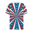 thumbnail image 4 of Xdegoge Fourth of July Clothes,Short Sleeve Blouses Casual,Plus Size Tops for Women Clearance Under 10 Dollars, T Shirts Graphic Tees,Saved Items for Later,Playeras De Mujer ,Multicolor S, 4 of 5