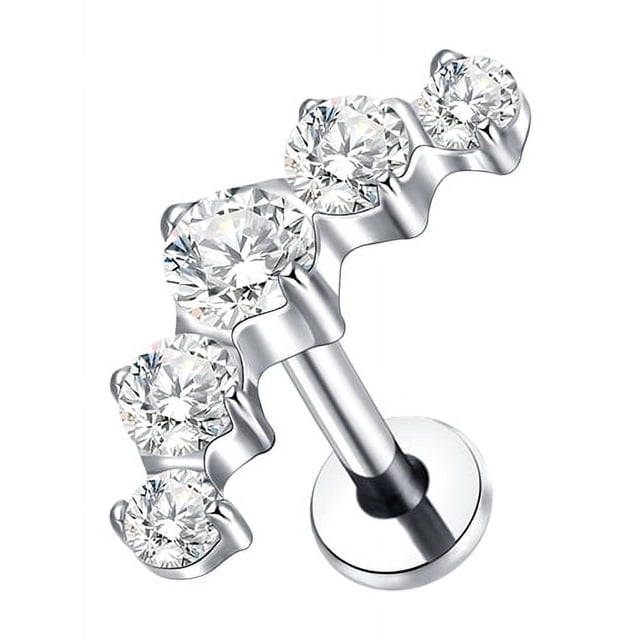 1PC Titanium Ear Piercing Cartilage Earrings Tragus Helix Pirsing Labret Piercing Cross Ear Lobe Lip Rings Daith Jewelry Women FJH