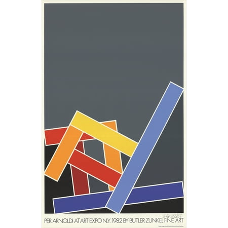 Yellow Signed - Per Arnoldi-Yellow Chair-Red Chair-Blue Chair-1982 Serigraph-SIGNED