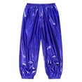 thumbnail image 3 of iiniim Kids Girls Shiny Metallic Dance Festival Party Pants Disco Loose Harem Trousers Blue 11-12, 3 of 7