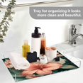 thumbnail image 5 of WOBOGO Exotic Pink Flowers Acrylic Serving Trays 15.7x11.8 Inch Spill Proof Clear Decorative Organizer with Handle, 5 of 7