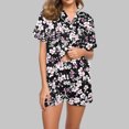 thumbnail image 2 of Conjunto de Verano para las Mujeres, Estampado Cuello de Manga Corta Y Pantalones Cortos, Moda Casual de Dos Piezas, 2 of 9
