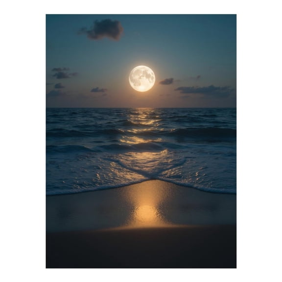 Diamond Art Kit for Adults, Full Moon Over Ocean Waves Diamond Painting for Adults Beginners, 5D DIY Diamond Art Painting Kits, Colorful Diamond Painting Craft for Home Decor 12x16