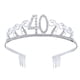 thumbnail image 1 of Tiara de cristal con diamantes de imitación para cumpleaños, corona de reina, diadema para fiesta de baile, peines para el cabello, broche para recuerdo de fiesta de cumpleaños número 40 para mujer, 1 of 5