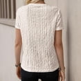 thumbnail image 5 of Women's Summer Going Out Tops Dressy Casual Crewneck Short Sleeve Textured Basic Cute Trendy T Shirts Tee Blouse, 5 of 5
