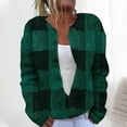 thumbnail image 2 of Kaemgyyd Plus Size Cardigan Sweater for Women Fall Long Sleeve Open Front Knit Sweaters Trendy Plaid Loose Outwear Coat, 2 of 5