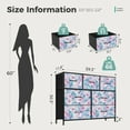 thumbnail image 5 of Sybels Dresser with 7 Drawers, Retro Floral Pattern Fabric Bins with Wooden Top for Bedroom, Closet, Entryway Hall, Black, 5 of 7