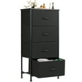 thumbnail image 1 of EDX Commode à 4 Tiroirs pour Chambre, Organisateur de Rangement en Tissu Armoire Étroite Table d'Appoint, Noir, 1 of 9