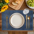 thumbnail image 4 of Animal Print Placemats Set of 4, Retro Minimalist Animal Leather Navy Blue Placemats for Dining Table, Place Mats for Kitchen Tabletop, Waterproof Wipeable Dining Table Mats Set, 4 of 9