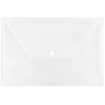 JAM Paper Plastic Envelopes with Snap Closure, Legal Booklet, 9 3/4 x 14 1/2, Clear, 3/Pack