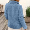 thumbnail image 4 of UQJfacai Womens Quarter Zip Pullover Sweatshirt Sherpa Fleece Long Sleeve Sweatshirts Winter Warm Fuzzy Stand Collar Sweaters with Pocket, 4 of 4