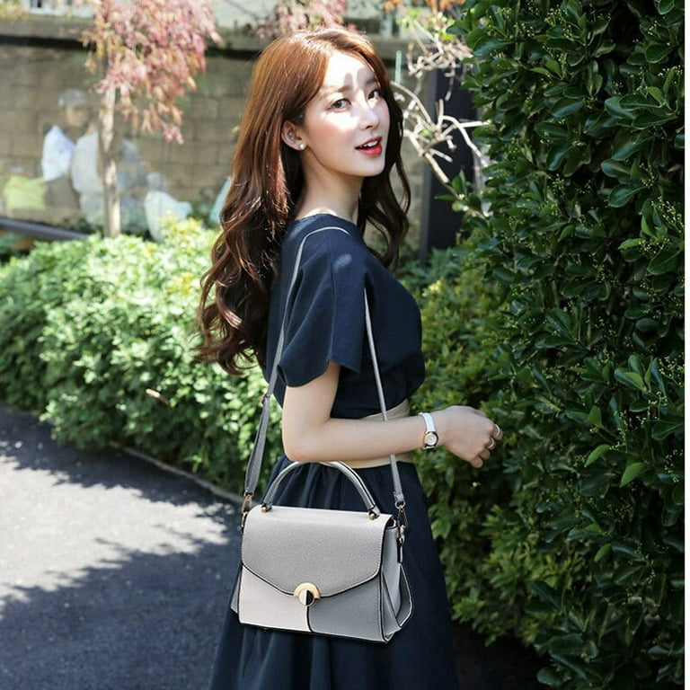 QWZNDZGR Panelled Casual Style Slim Shoulder Bag Women Synthetic Leather  Female Purse Girls Small Tote Ladies Handbag Summer Bag