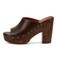 thumbnail image 2 of YDN Women's Open Round Toe Platform Mules Slides Chunky Block High Heels with Rivet Studded Slip On Comfy Sandals Dressy Casual Party Shoes Size 8 Saddle Brown, 2 of 4