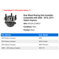 thumbnail image 2 of Rear Wheel Bearing Hub Assembly - Compatible with 2008 - 2010, 2014 Subaru Impreza 2009, 2 of 2