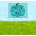 thumbnail image 1 of You Pick Candy Or Prize (18" x 24") Yard Sign, Includes Metal Step Stake, 1 of 6