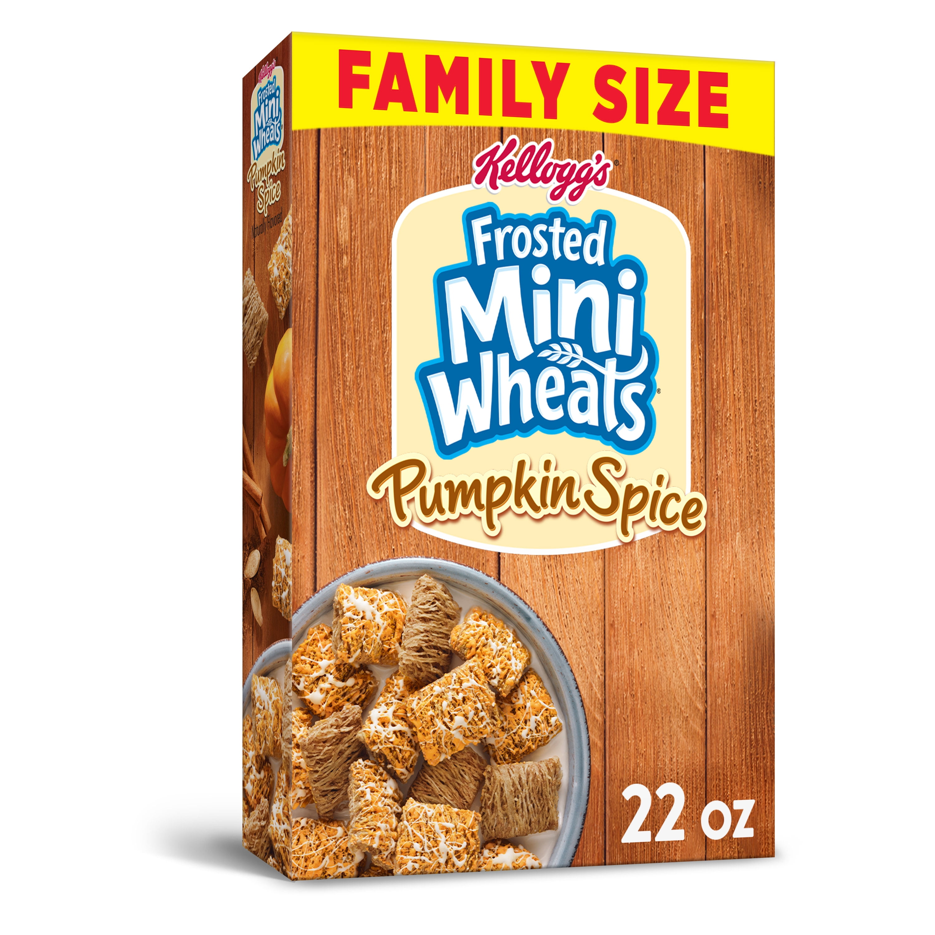 Kellogg's Frosted MiniWheats, Breakfast Cereal, Pumpkin Spice, Family