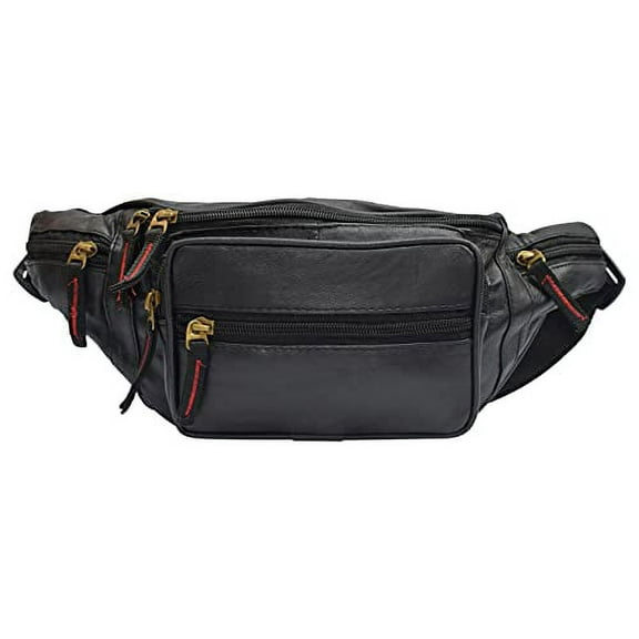 Fanny Pack Waist Bag Multifunction Real Leather Hip Bum Bag Travel Pouch for Men and Women- Multiple Pockets & Sturdy Zippers Ideal for Hiking Running And Cycling