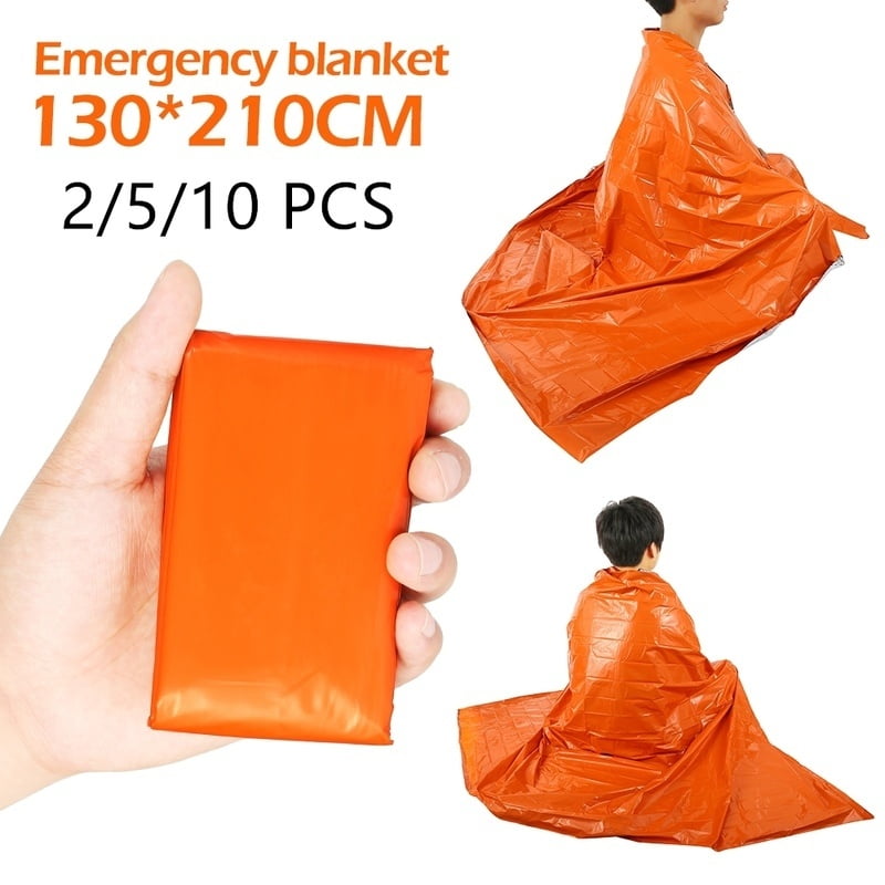 2/5/10PCS Emergency Blankets Extra Large Thermal Mylar Foil Space