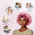 thumbnail image 7 of AOWOO 2 Pack Satin Bonnet, Silk Bonnet for Sleeping Women, Silk Sleep Cap Double Layer, Ajustable Hair Bonnet with Tie Band for Women Curly Hair, 7 of 7