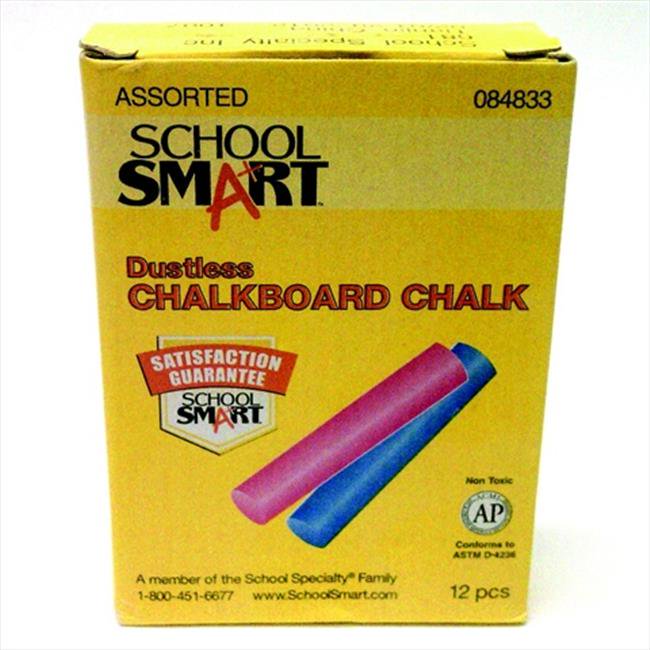 School Smart 084833 High Visibility NonToxic Dustless Chalkboard Chalk