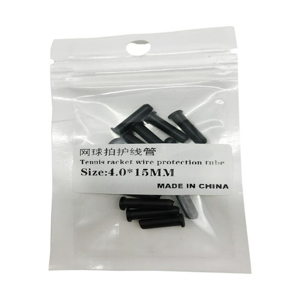Ojal de raqueta de tenis de 15 piezas, ojal de raqueta universal, protección de cuerda negra 4x15mm Zulema Rejillas de raquetas de tenis