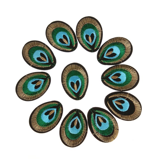 Wdftyju 20 piezas pavo real ojo bordado tela hierro en parche coser motivo apliques Wdftyju 1fy3jl7vj2sj8xz0