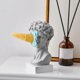 thumbnail image 3 of Estatua de resina de cabeza de David de helado de 6,3 pulgadas para sala de estar, oficina, estantería, mesa de café Estatuas decorativas (azul), 3 of 5
