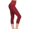 thumbnail image 2 of Women’s Active Compression Capri Leggings (Wine, Medium/Large), 2 of 3