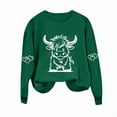 thumbnail image 4 of Sakmal Cute No Hoodie Womens Sweatshirts Green Pullover Sweatshirts Casual Cartoon Fall Clothes 2025, 4 of 5