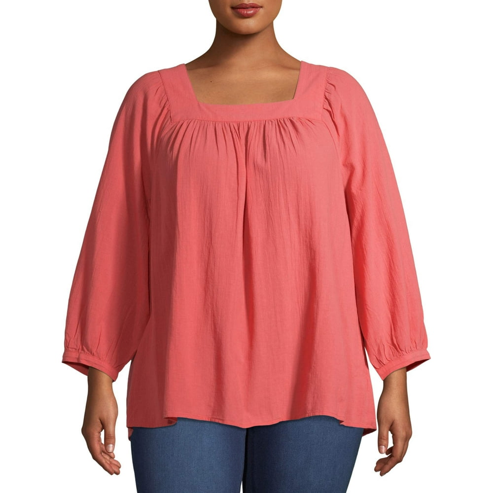 walmart plus size tops women's