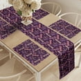 thumbnail image 2 of Ambesonne Dragonfly Table Runner & Placemats, Night Wingy Animals Print, Placemat 4 pcs + Runner 14"x90", Purple Peach, 2 of 2