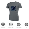 thumbnail image 3 of Coolnut Womens T Shirts Fashion Tops, Blue Abstract Geometric Women's Basic Short Sleeve Tees, Grey Lightweight Casual Summer Clothes, XL, 3 of 6
