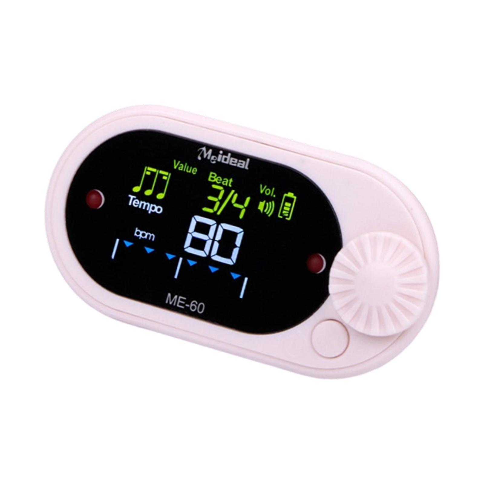 Electronic Metronome Portable Digital Display Adjustable Volume for Piano Guitar Musicians Practice