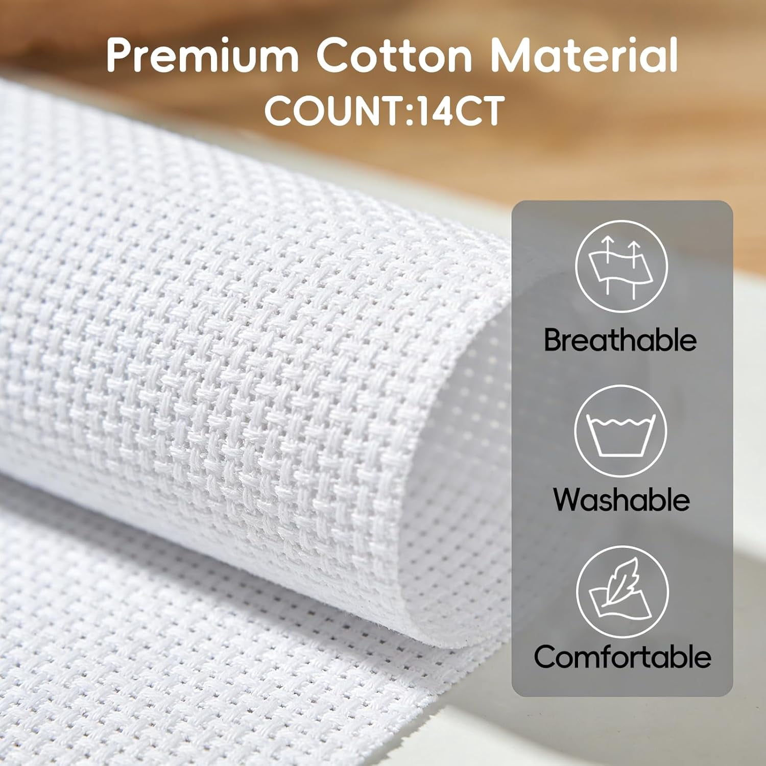 24Pcs Aida Cloth 14 Count, 6 Sizes White Cross Stitch Fabric for DIY Craft Embroidery (5.9 to 15.7 inch), Precut Aida Cloth Needlepoint Canvas for Embroidery Beginner, Needlework & Home Decor