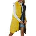 thumbnail image 6 of Women Sleeveless Long Vest Outwear Slim-Fit Zipper-Up Hooded Thick Pockets Cotton Down Jacket Coat, 6 of 8