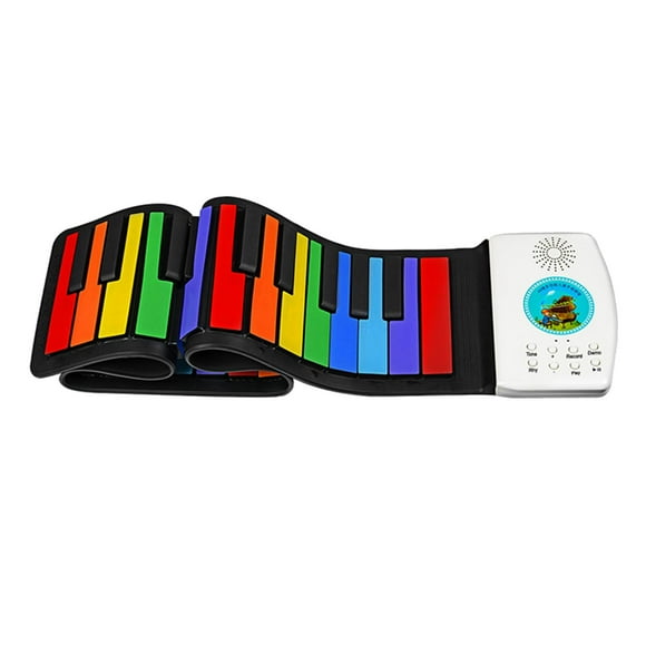Enrollar Piano plegable Piano 49 teclas portátil Piano de silicona construido en batería mano Roll Piano 47 tonos 128 - iris íris Sunnimix enrollar el teclado