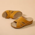 thumbnail image 4 of HAOTAGS Wedge Sandals for Women Slide Sandals Casual Beach Shoes Yellow Size 7.5, 4 of 5
